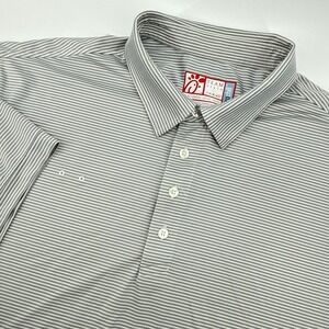 Chic Fil A Oobe Team Style Hydrochill Mens XL Gray Stripe Polo Shirt Golf Casual